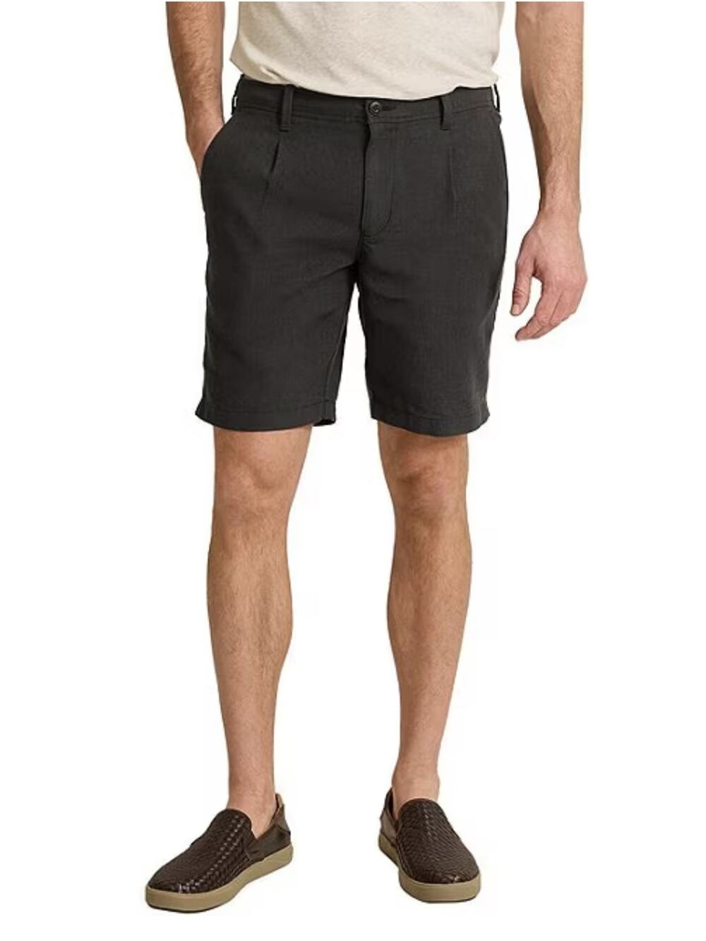 Tommy Bahama Shorts Men’s 33 Black Silk Rayon Casual Resort Island Wear Pleated
